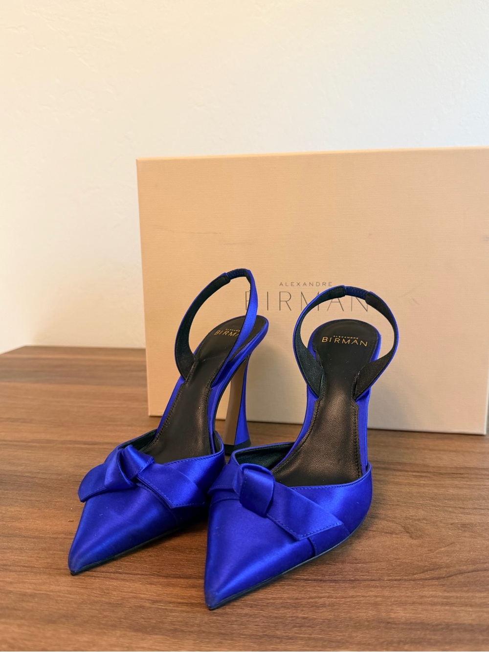 Alexandre Birman Clarita Bell Satin Slingback Pumps with Bow